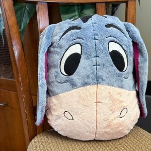 Disney Store Eeyore Face Cushion Pillow Soft Toy Plush Winnie the Pooh